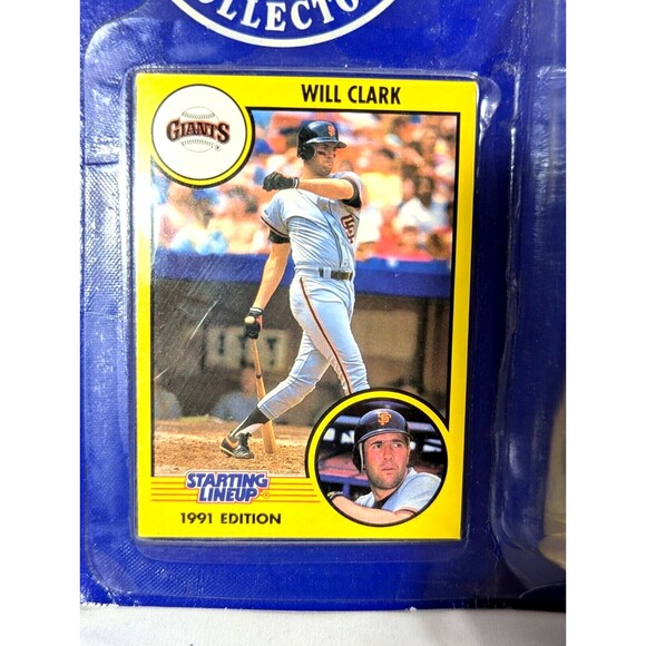 Starting Lineup Will Clark Figure S.F. Giants Baseball Card Collector Coin '90s - Picture 3 of 5